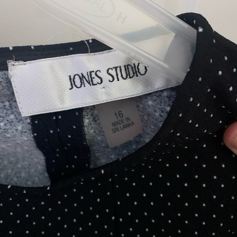 JONES STUDIO POLKA DOT AND ROSES A-LINE DRESS - Picture 3 of 5